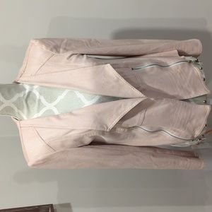 Vex Collection Pink Faux Suede open Jacket